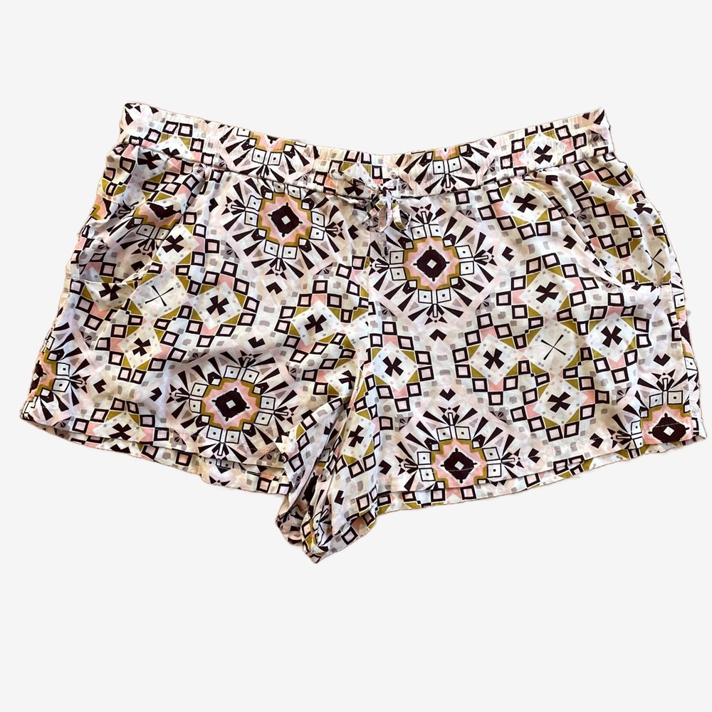 French Connection Electric Mosaic Viscose Summer Drawstring Shorts, Size 12